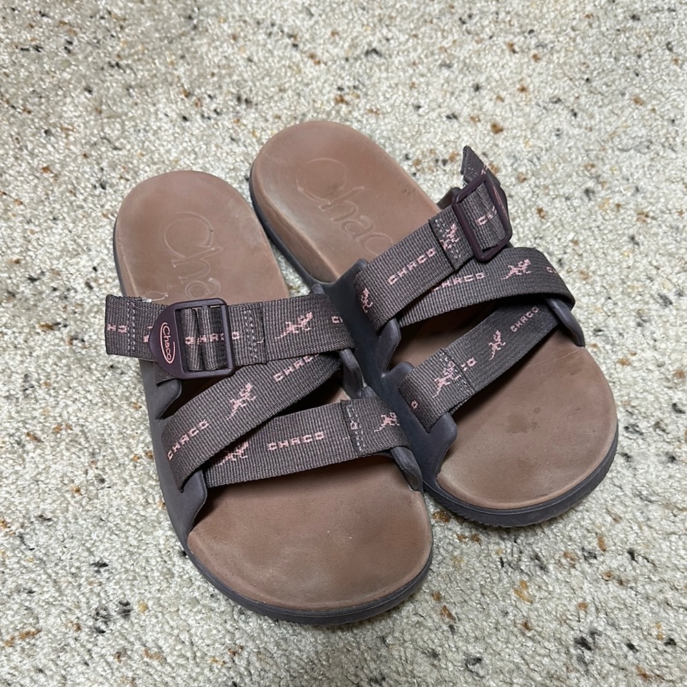 Chaco Sandals with Brown and Pink Straps